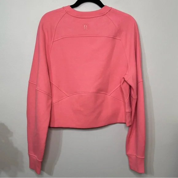 Lululemon Wordmark Scuba Oversized Fleece Pullover Sweatshirt Sakura Pink ML NWT - Picture 7 of 9